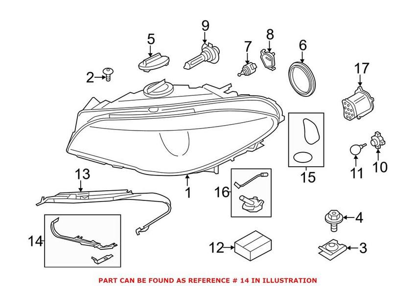 BMW Headlight Bracket - Driver Left 63117271897